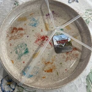 NWT Disney Pixar Cars Corn Husk Dinner Dining Kids Plates Set of 4 BPA Free RARE